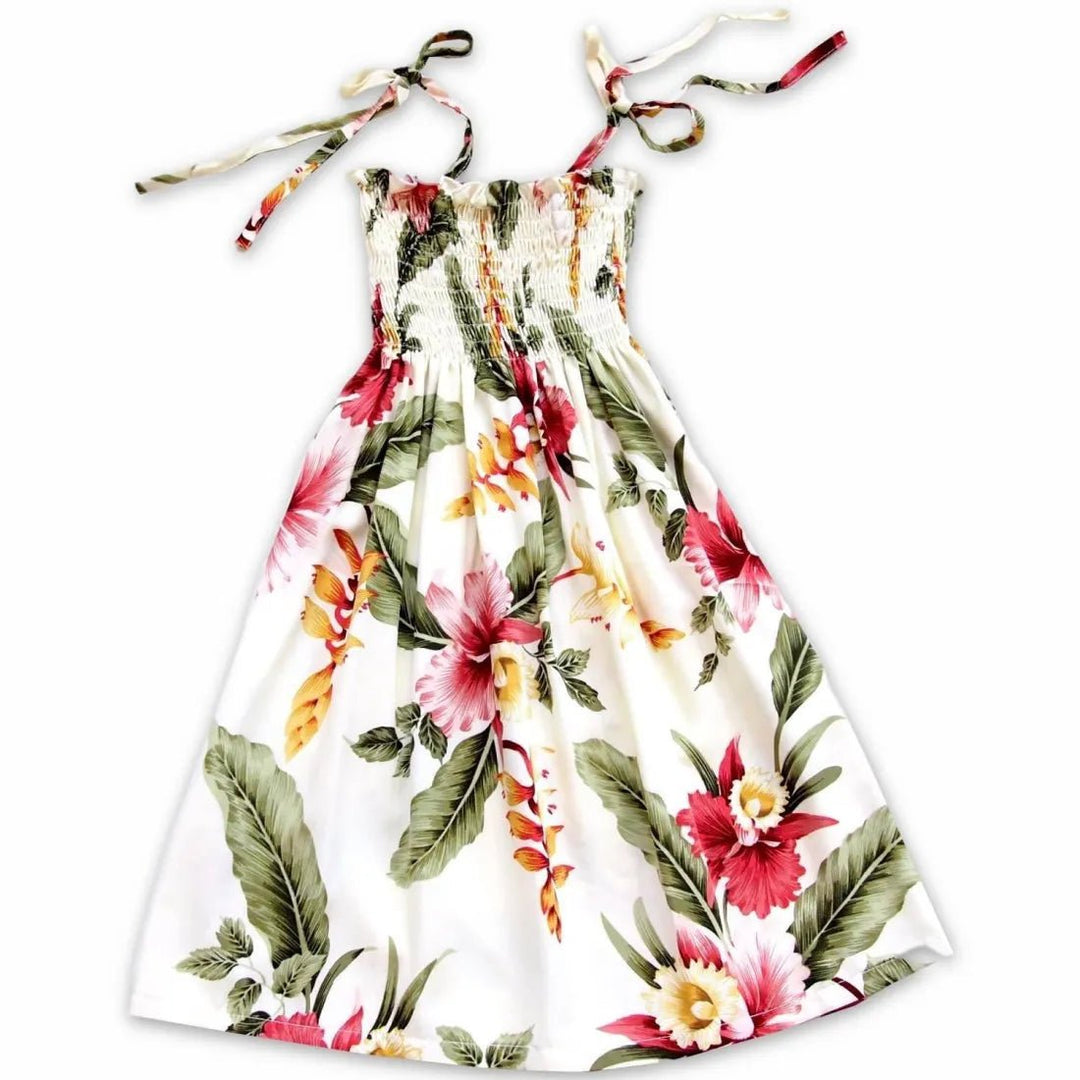 Cloud Cream Sunkiss Hawaiian Girl Dress – Authentic Hawaiian Girl's Hawaiian Dresses by Lavahut