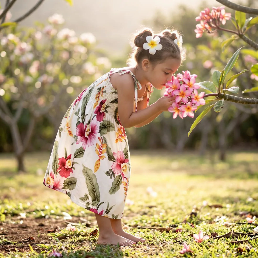 Cloud Cream Sunkiss Hawaiian Girl Dress - Made in Hawaii