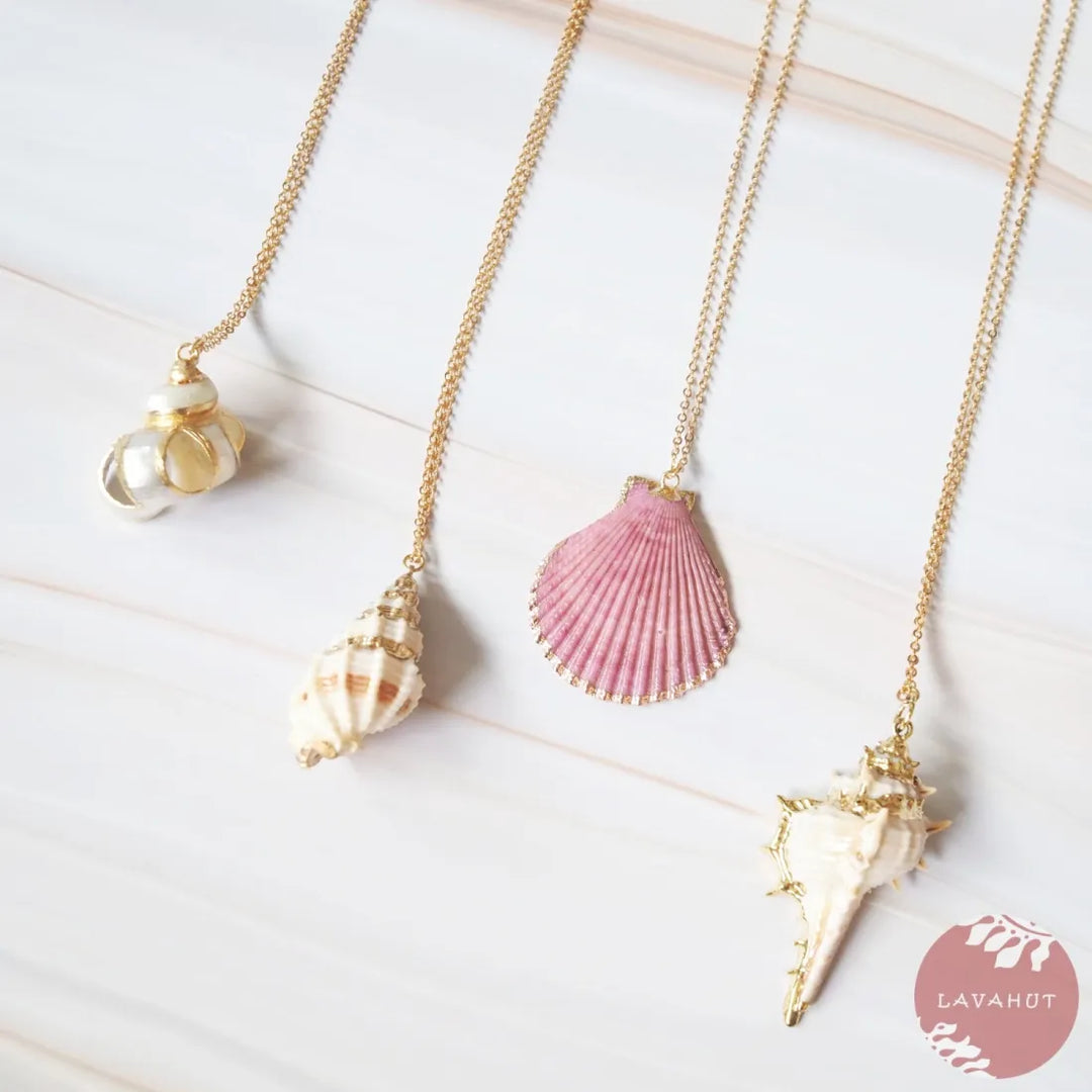 Conch Seashell Hawaiian Pendant Necklace - Made in Hawaii