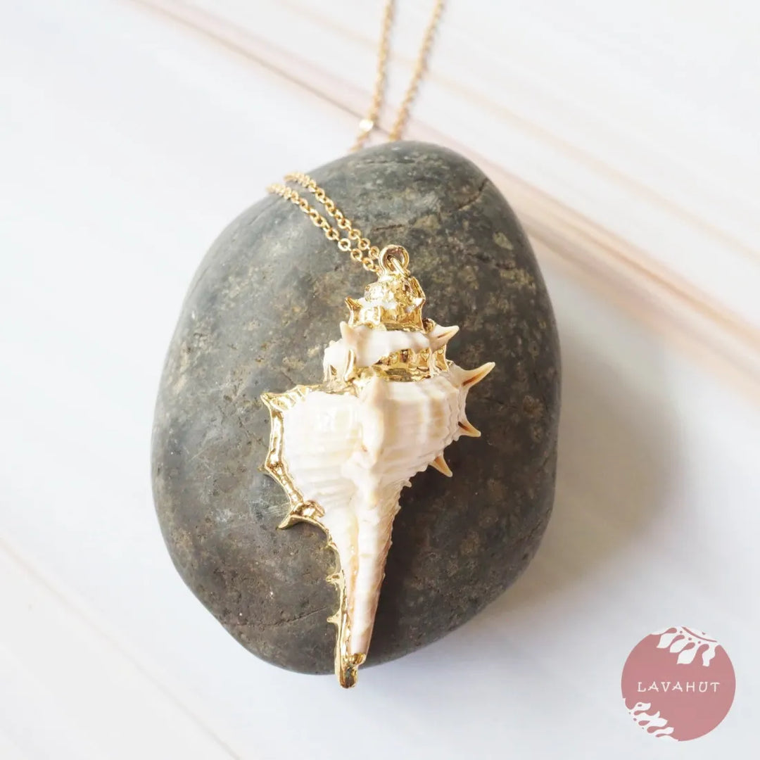 Conch Seashell Hawaiian Pendant Necklace - Made in Hawaii