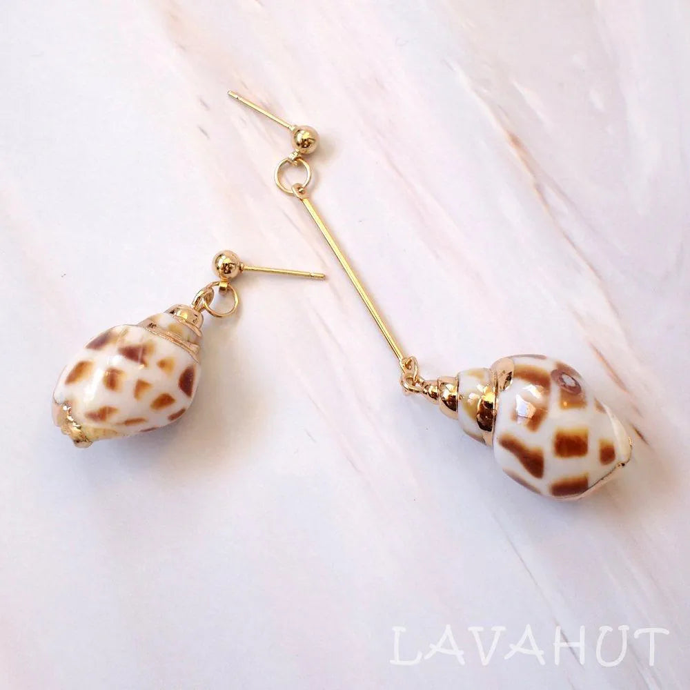 Conch Shell Drop Earrings - Made in Hawaii