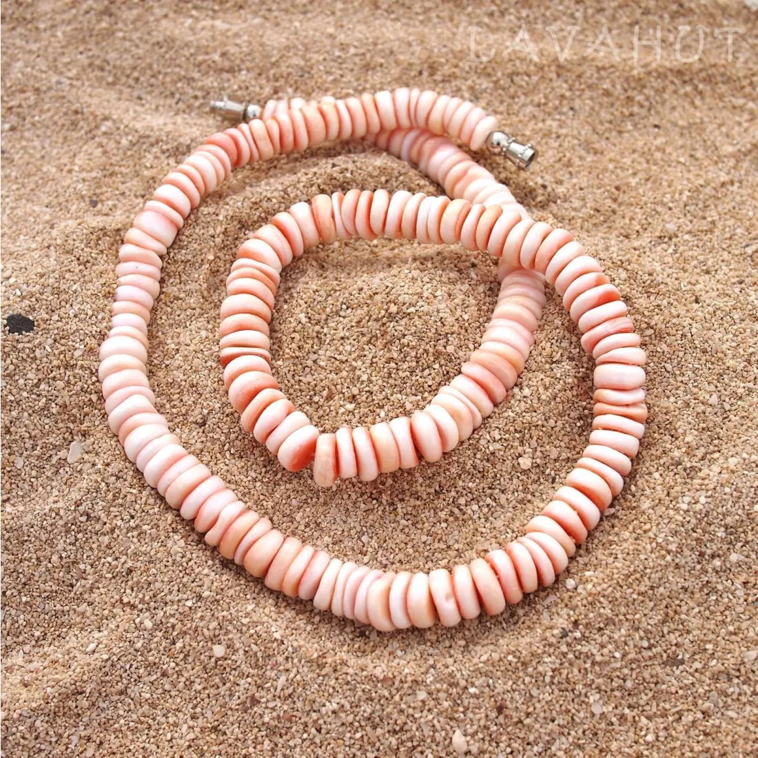 Coral Puka Hawaiian Necklace - Made In Hawaii