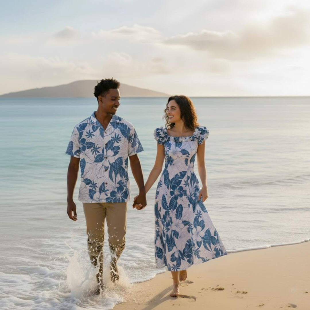 Haven Blue Leilani Hawaiian Muumuu Dress