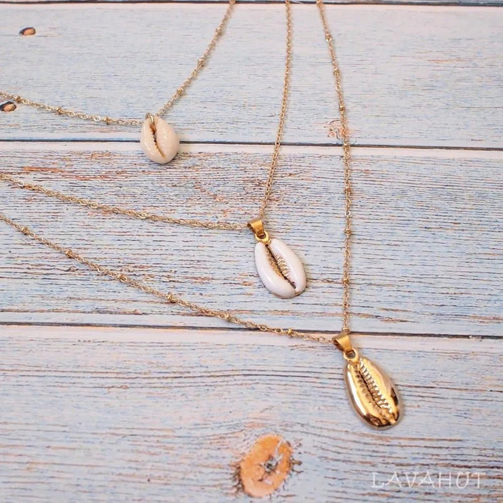 Cowry Seashell Layered Hawaiian Necklace – Authentic Hawaiian Necklaces by Lavahut