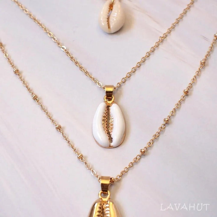 Cowry Seashell Layered Hawaiian Necklace – Authentic Hawaiian Necklaces by Lavahut