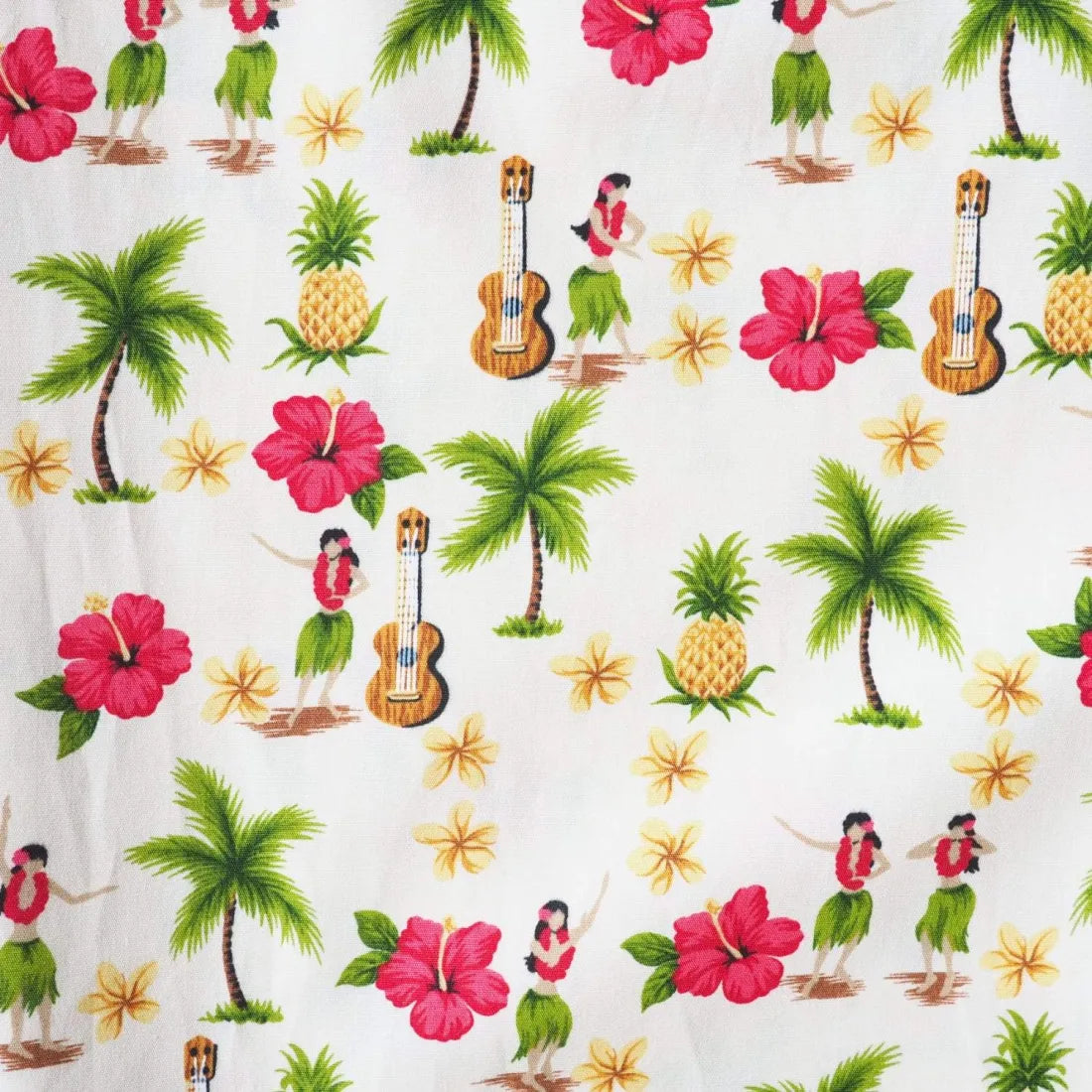 Cream Hula Dream Resort Cotton Shirt - Made In Hawaii