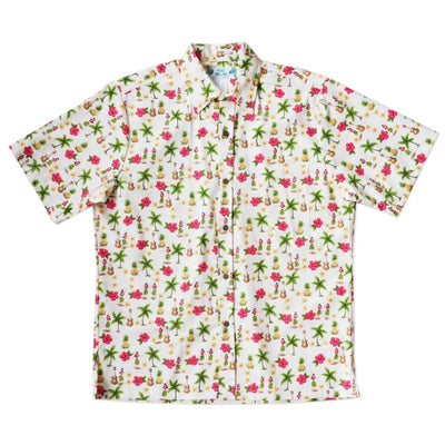 Cream Hula Dream Resort Cotton Shirt - Made In Hawaii