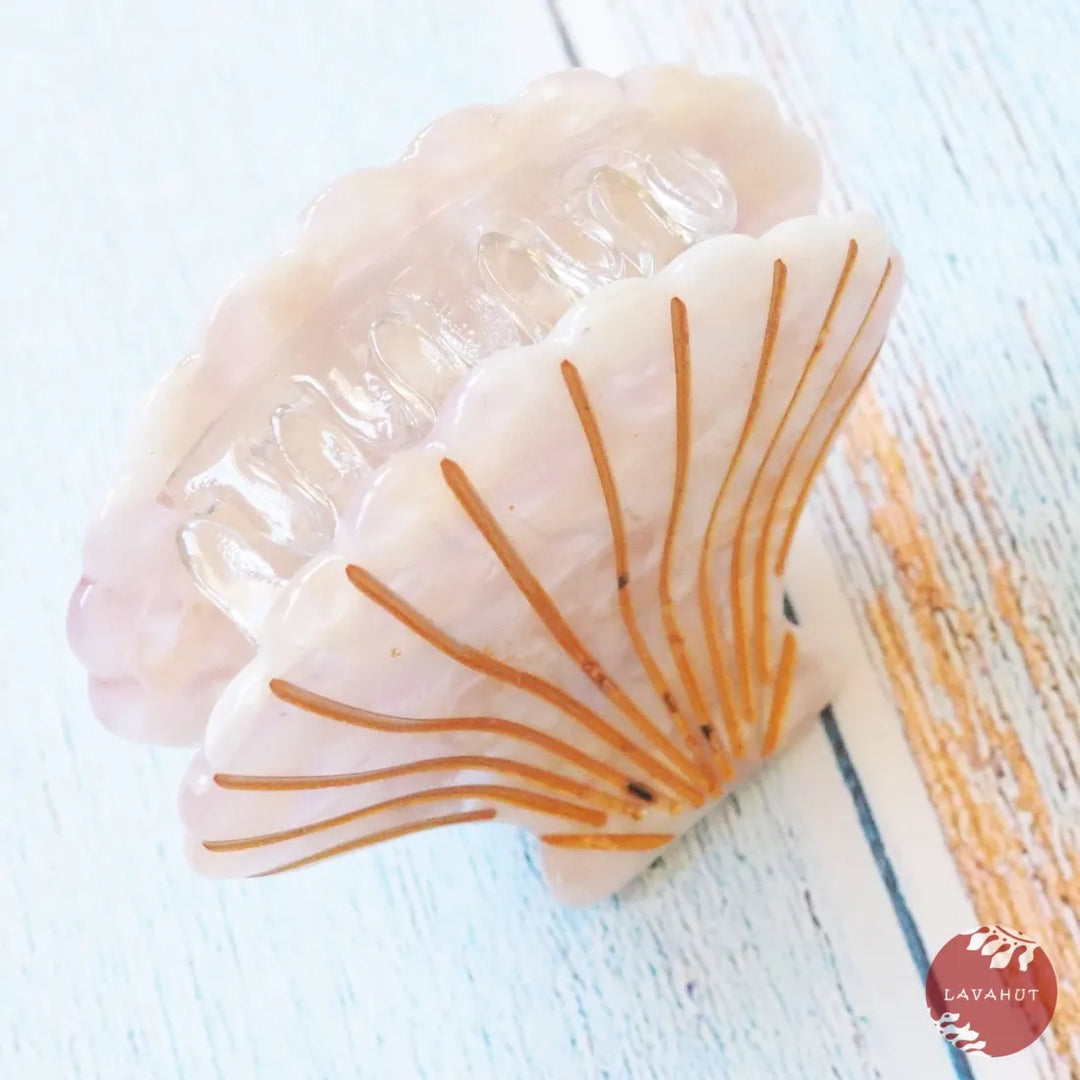 Cream Seashell Hawaiian Hair Claw - Made in Hawaii