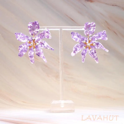 Daffodil Confetti Lilac Drop Earrings - Made In Hawaii