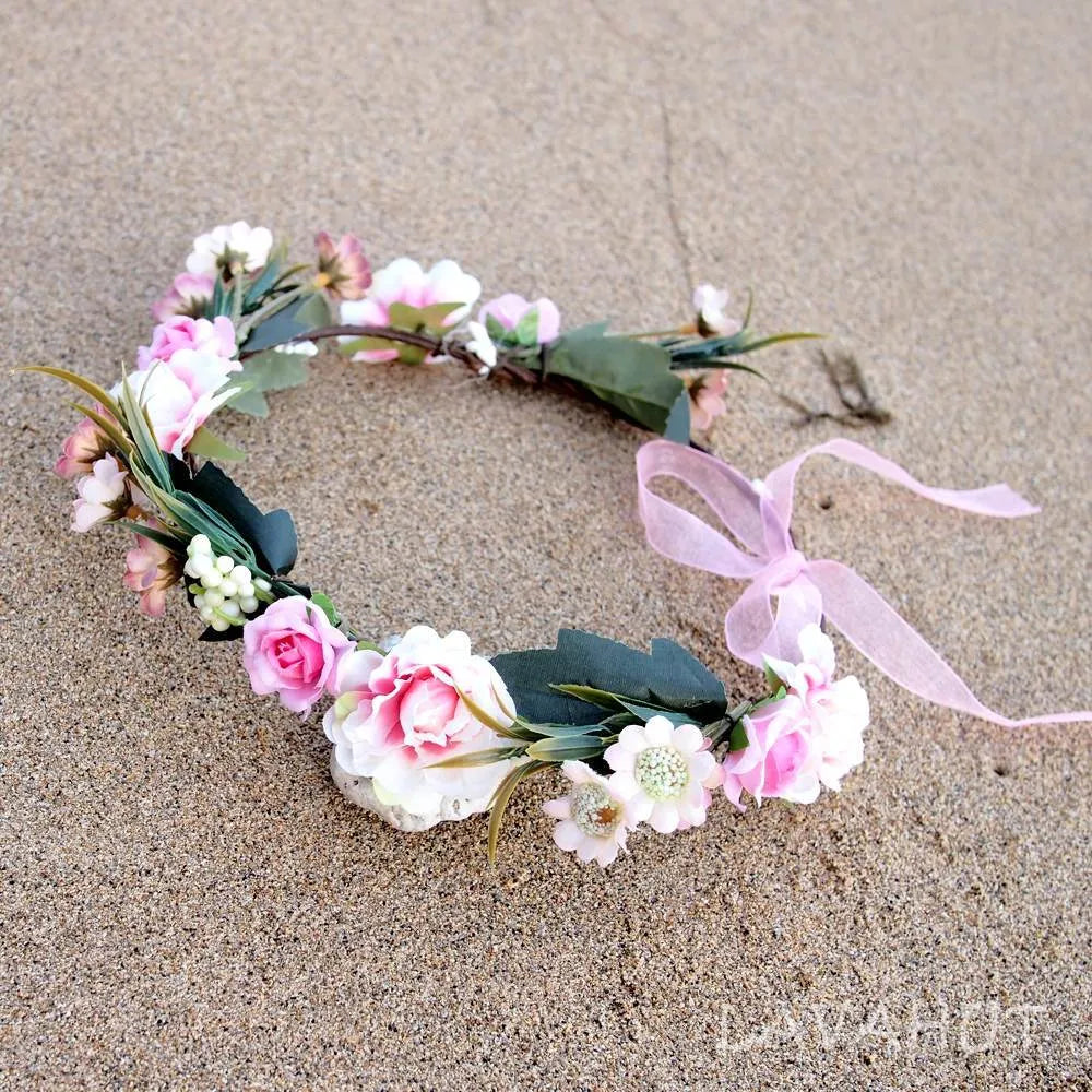 Dainty Pink Flower Crown - Made In Hawaii