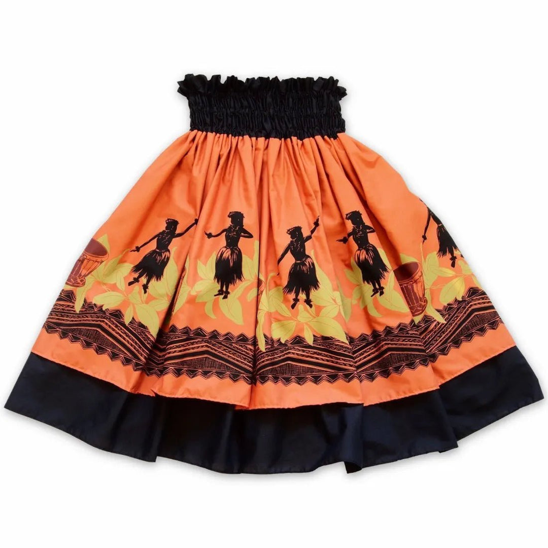 Dancers Orange Double Pa'u Hawaiian Hula Skirt – Authentic Hawaiian Pa'u Hula Skirt by Lavahut