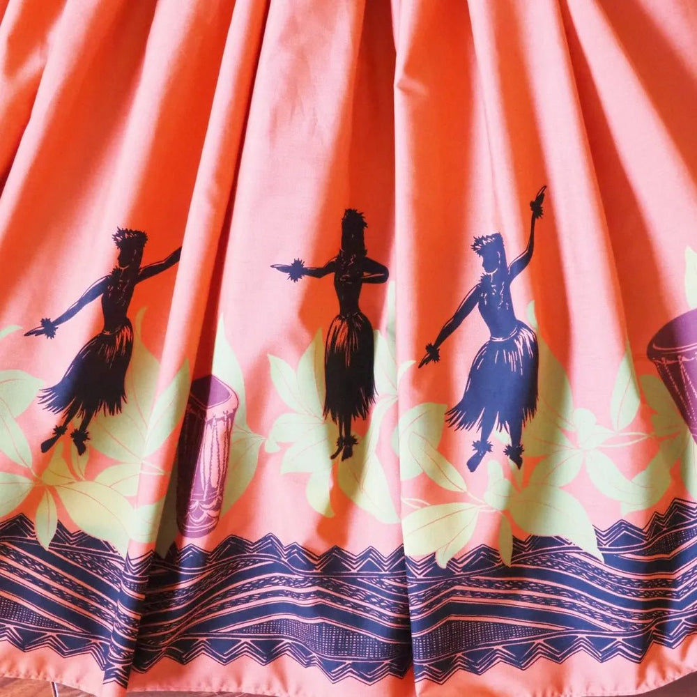 Dancers Orange Single Pa'u Hawaiian Hula Skirt – Authentic Hawaiian Pa'u Hula Skirt by Lavahut