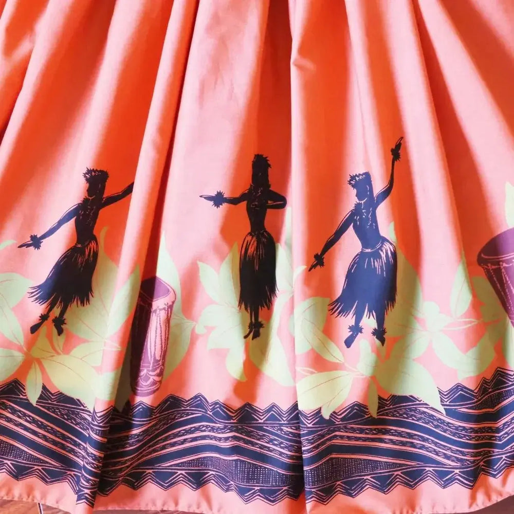 Dancers Orange Single Pa’u Hawaiian Hula Skirt - Made in Hawaii