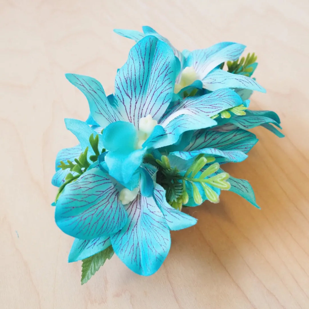 Eden Aqua Hawaiian Flower Hair Clip - Made in Hawaii