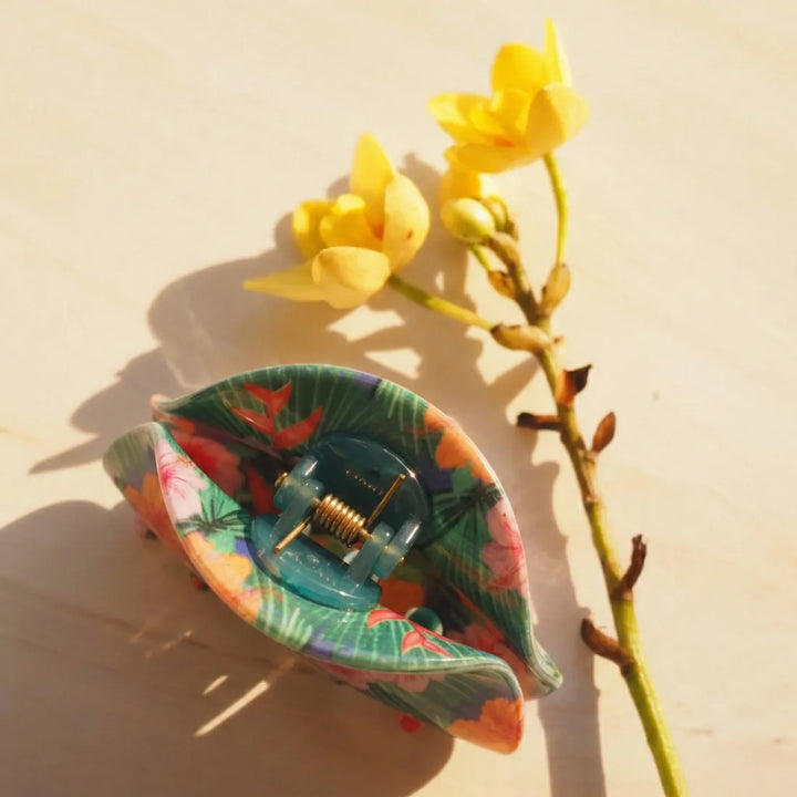 Eden Blue Flower Hair Claw - Made in Hawaii