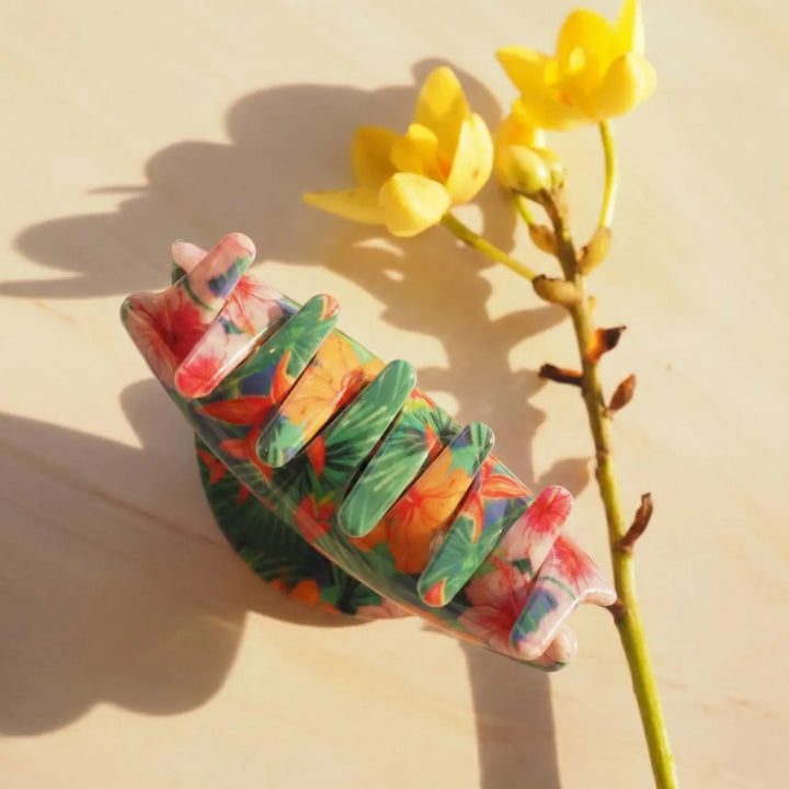 Eden Blue Flower Hair Claw - Made in Hawaii