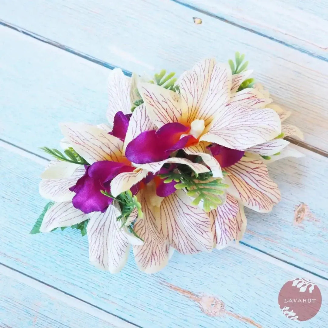 Eden Cream Hawaiian Flower Hair Clip - Made in Hawaii