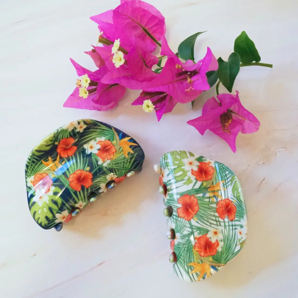 Eden Navy Flower Hair Claw – Authentic Hawaiian Hair Accessories by Lavahut