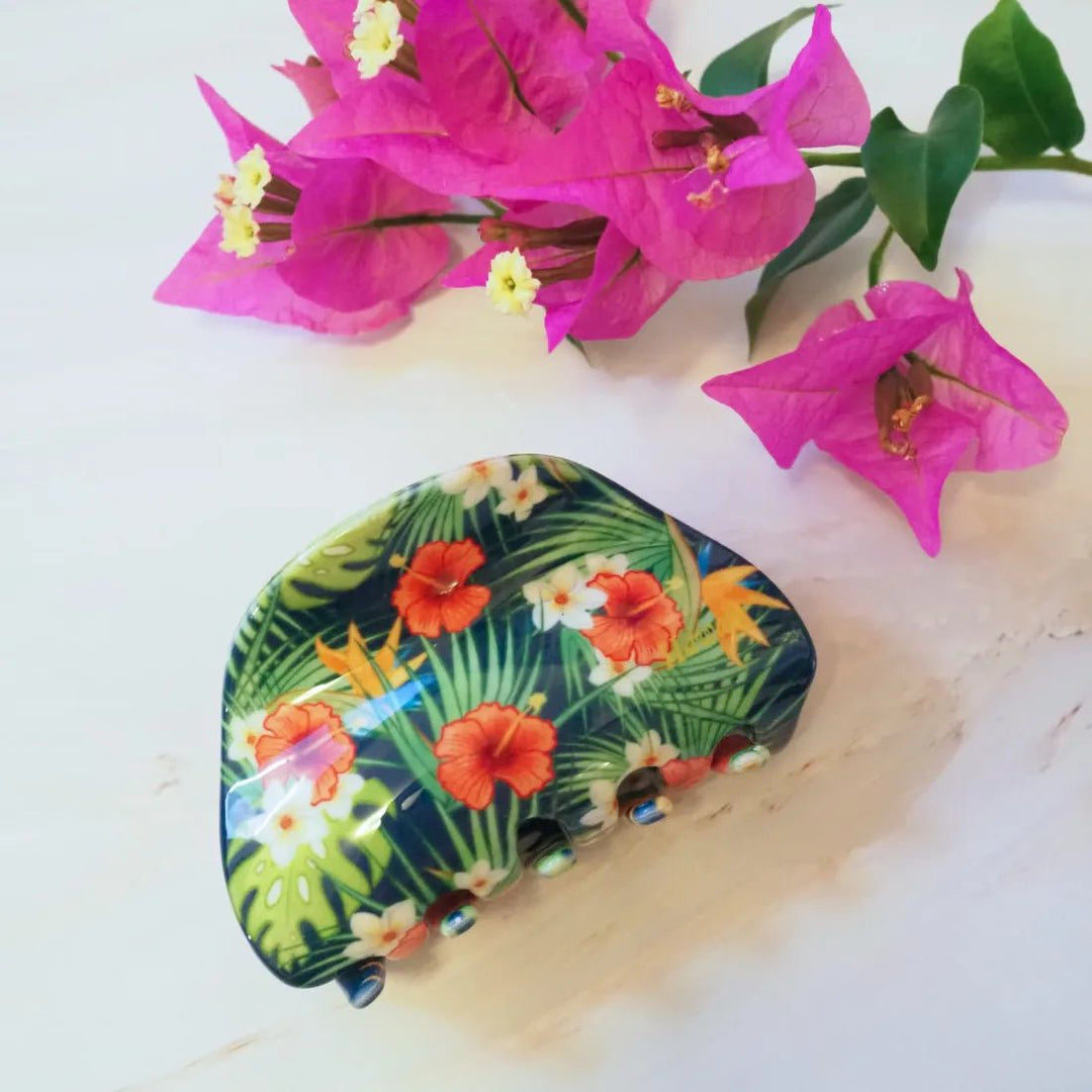 Eden Navy Flower Hair Claw – Authentic Hawaiian Hair Accessories by Lavahut
