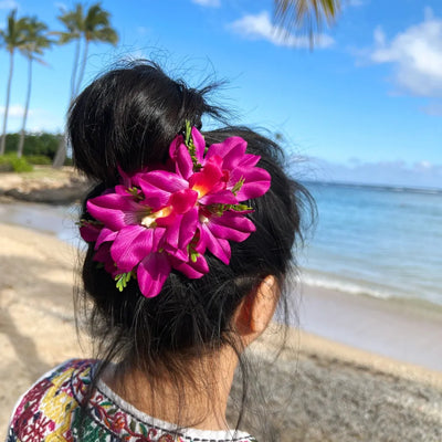 Eden Purple Hawaiian Flower Hair Clip - Made In Hawaii