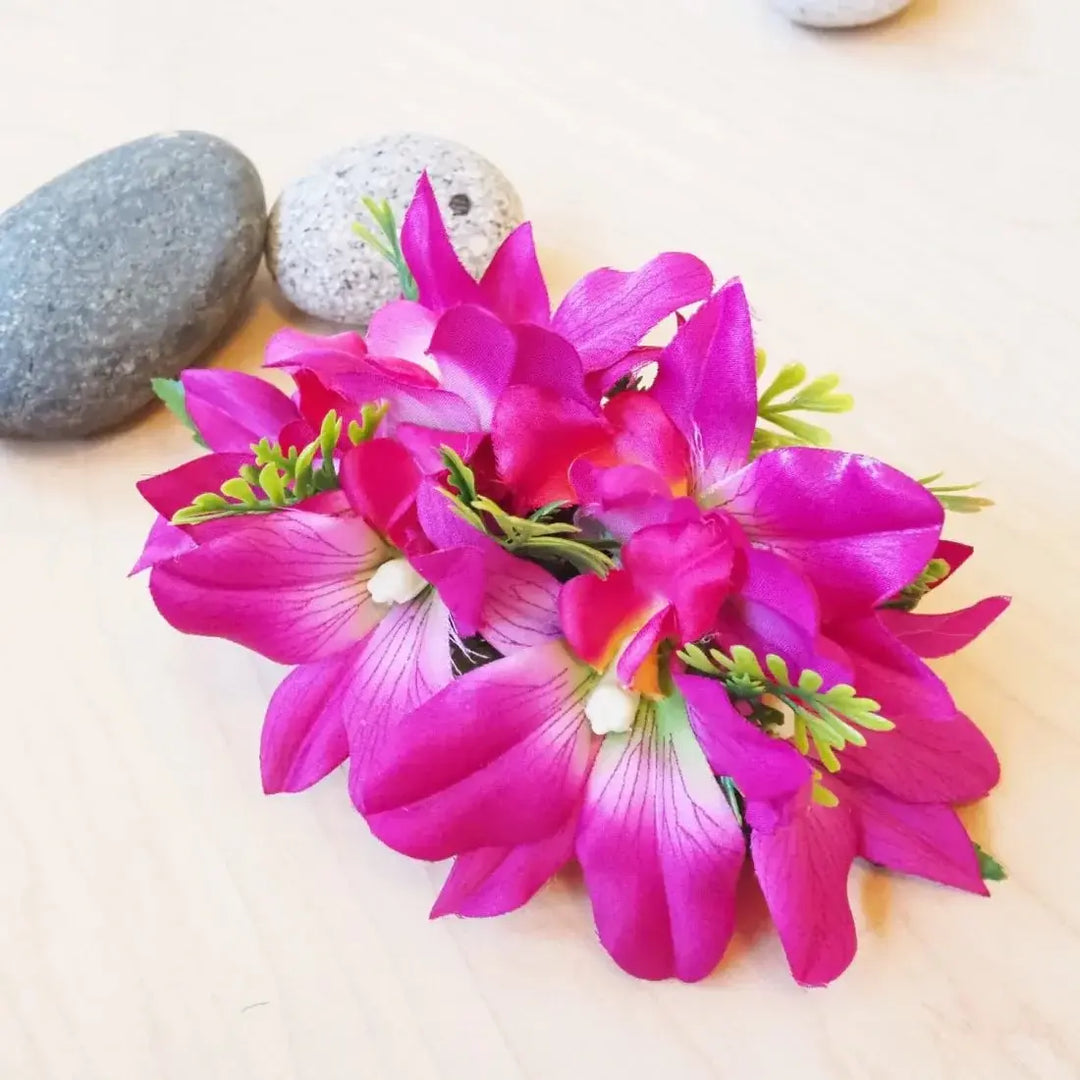 Eden Purple Hawaiian Flower Hair Clip - Made in Hawaii