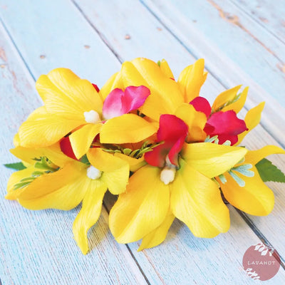 Eden Yellow Hawaiian Flower Hair Clip - Made In Hawaii