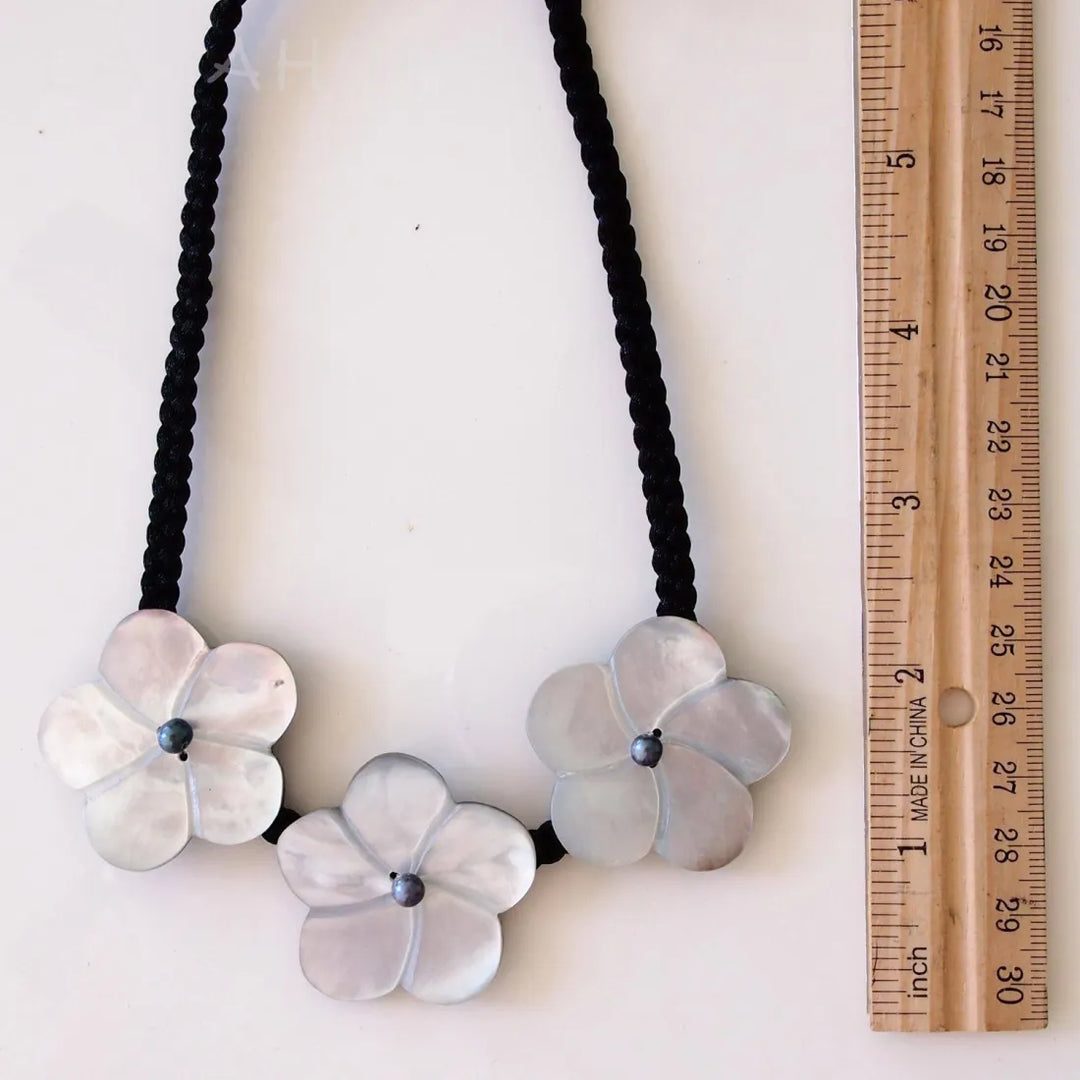 Elegant Plumeria Hawaiian Bib Necklace - Made in Hawaii