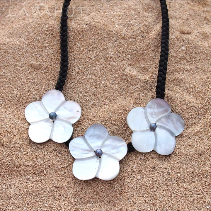 Elegant Plumeria Hawaiian Bib Necklace - Made in Hawaii