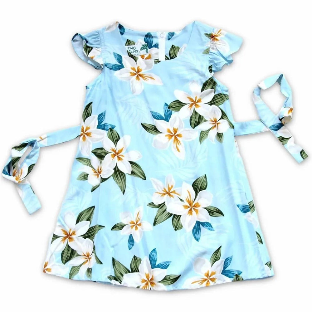 Escape Blue Hawaiian Girl Rayon Dress – Authentic Hawaiian Girl's Hawaiian Dresses by Lavahut