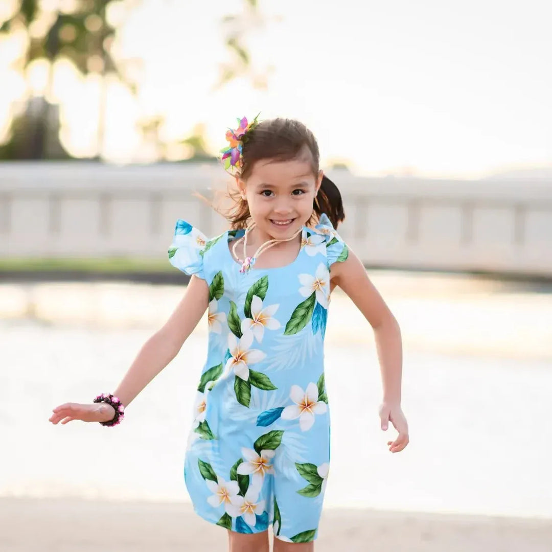 Escape Blue Hawaiian Girl Rayon Dress for Summer Fun 1 / Blue Escape Blue Hawaiian Girl Rayon Dress for Summer Fun 1 / Blue