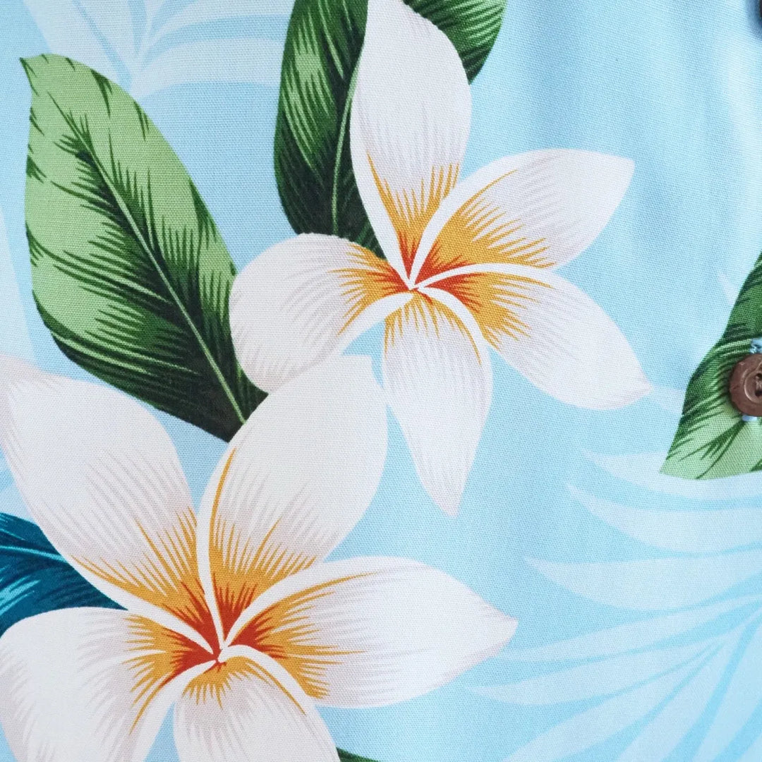 Escape Blue Lady’s Hawaiian Rayon Blouse - Made in Hawaii