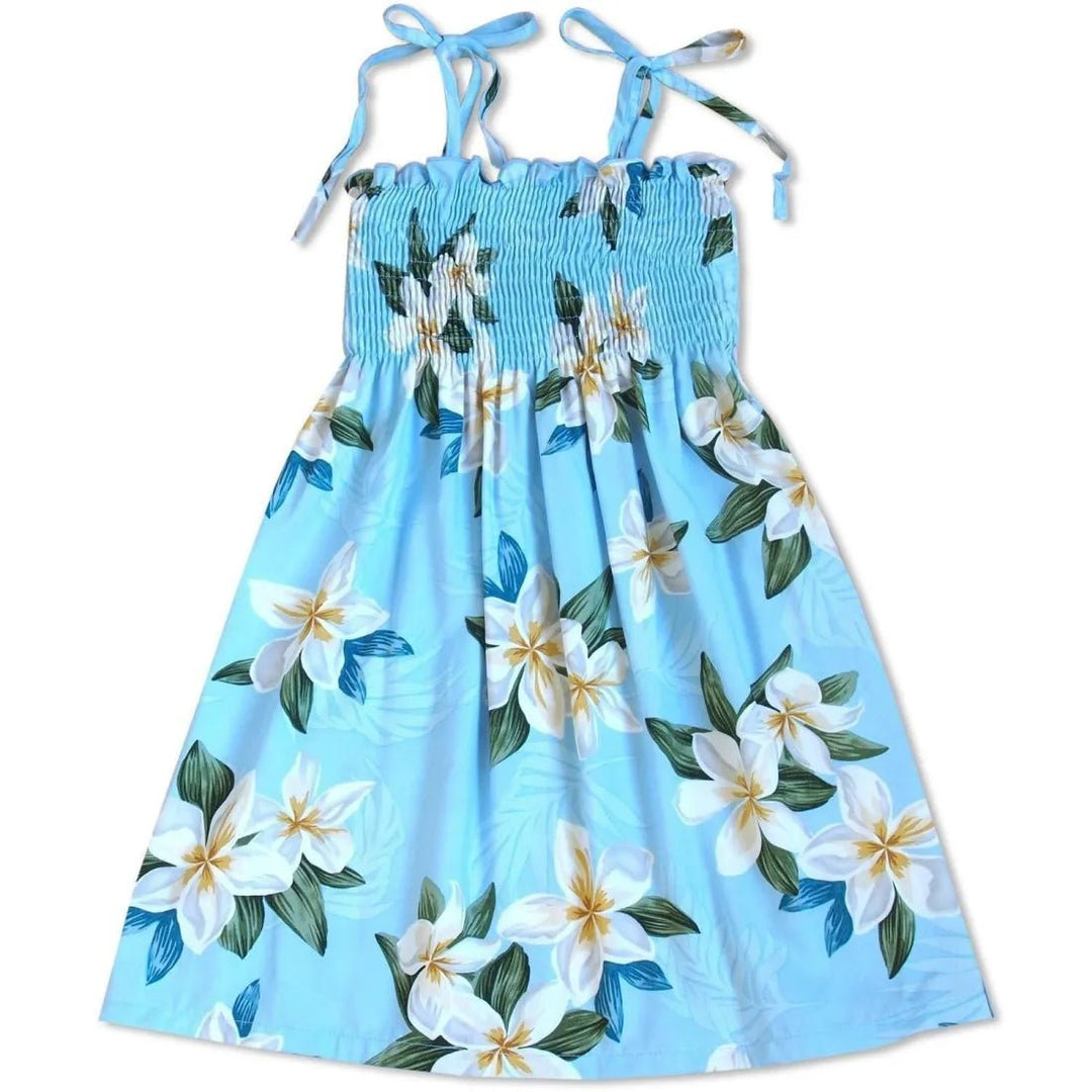 Escape Blue Sunkiss Hawaiian Girl Dress – Authentic Hawaiian Girl's Hawaiian Dresses by Lavahut