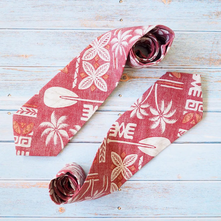 Expedition Red Hawaiian Necktie - Made in Hawaii