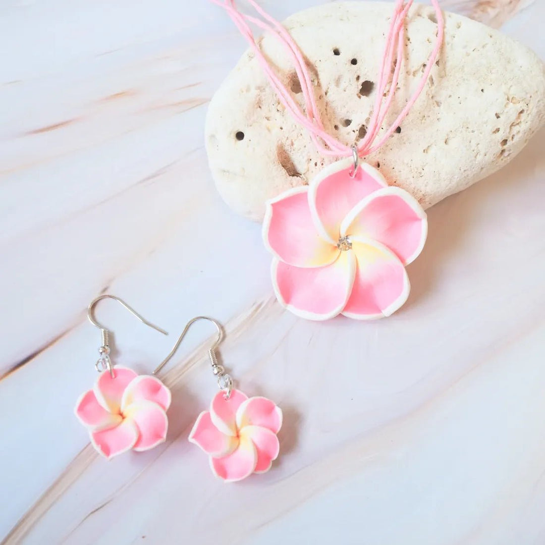 Flirty Plumeria Bubble Pink Pendant Hawaiian Necklace – Authentic Hawaiian Necklaces by Lavahut