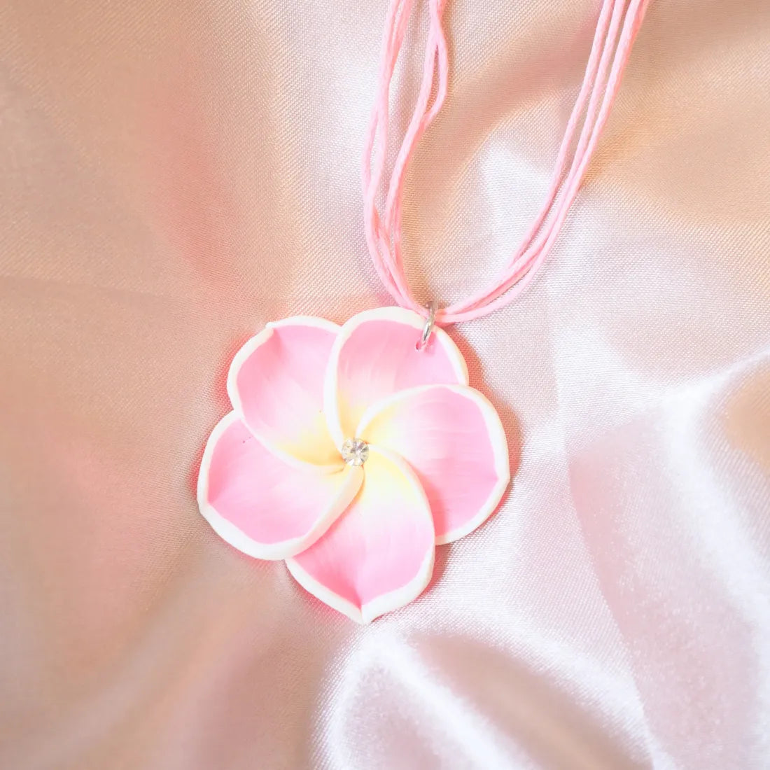 Flirty Plumeria Bubble Pink Pendant Hawaiian Necklace - Made in Hawaii