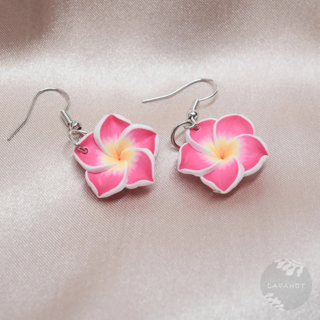 Flirty Plumeria Pink Drop Earrings - Made In Hawaii