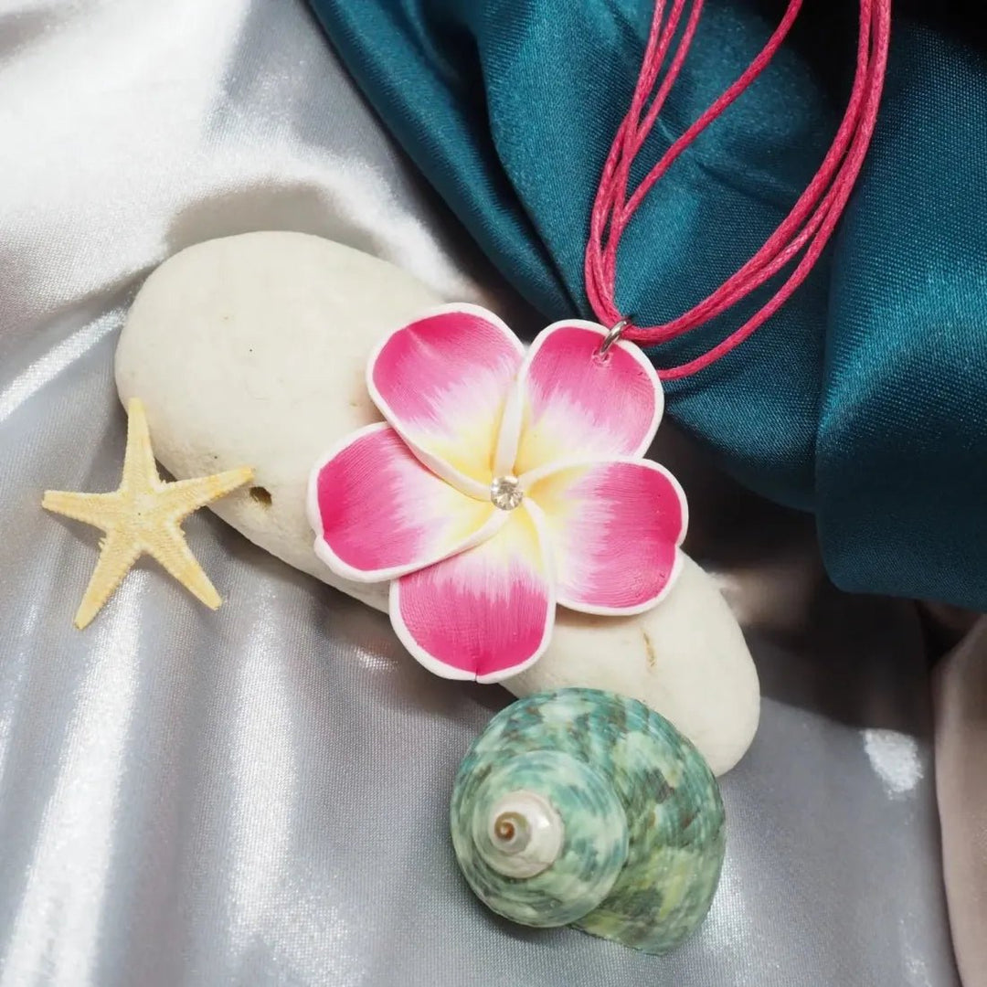 Flirty Plumeria Pink Pendant Hawaiian Necklace – Authentic Hawaiian Necklaces by Lavahut