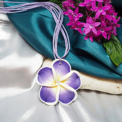 Flirty Plumeria Purple Pendant Hawaiian Necklace - Made In Hawaii