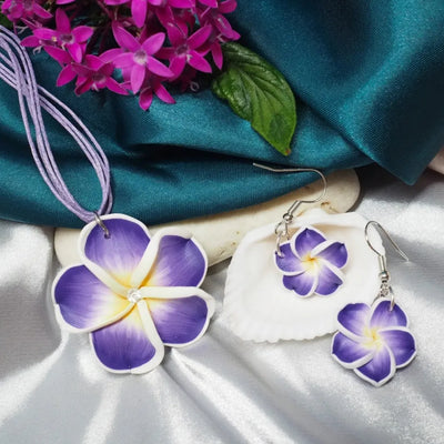 Flirty Plumeria Purple Pendant Hawaiian Necklace - Made In Hawaii
