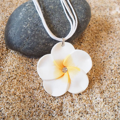 Flirty Plumeria White Pendant Hawaiian Necklace - Made in Hawaii