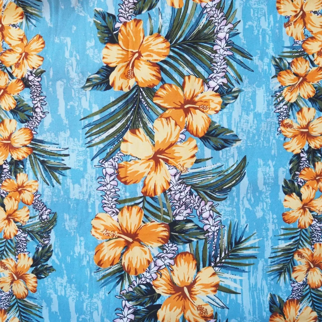 Flourish Blue Hawaiian Cotton Shirt - Made in Hawaii