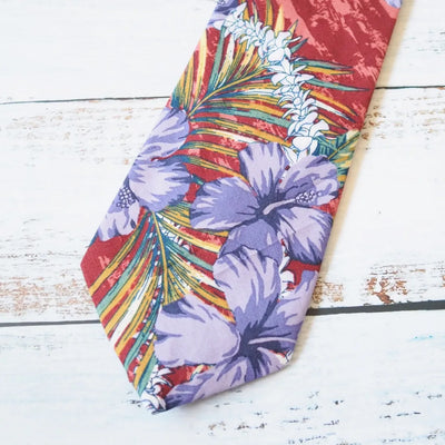 Flourish Red Hawaiian Necktie - Made in Hawaii