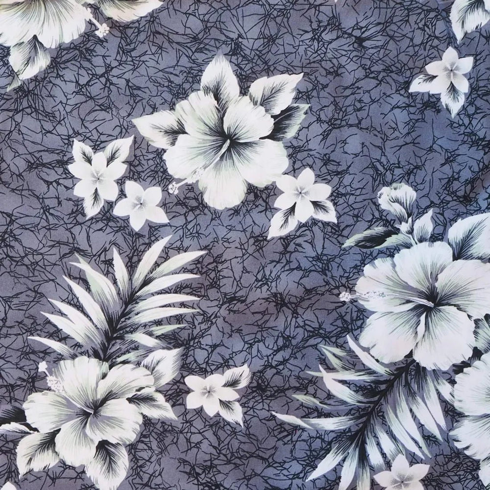 Flower Power Grey Cotton Hawaiian Tea Muumuu Dress – Authentic Hawaiian Women's Dress by Lavahut