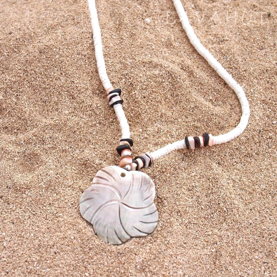 Flower Puka Hawaiian Necklace - Made In Hawaii