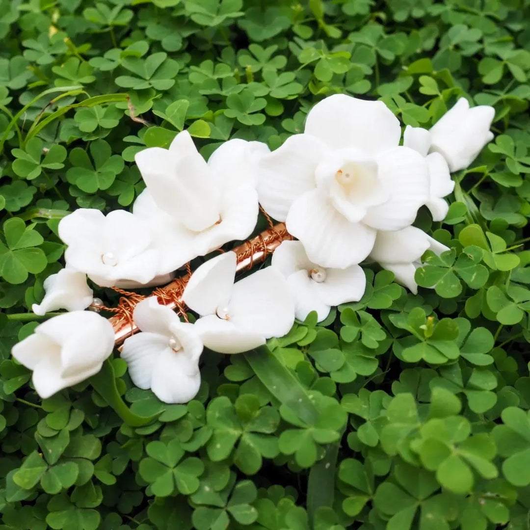 Flower Whisper Porcelain Hair Clip - Made in Hawaii