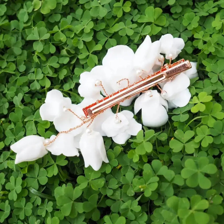 Flower Whisper Porcelain Hair Clip - Made in Hawaii