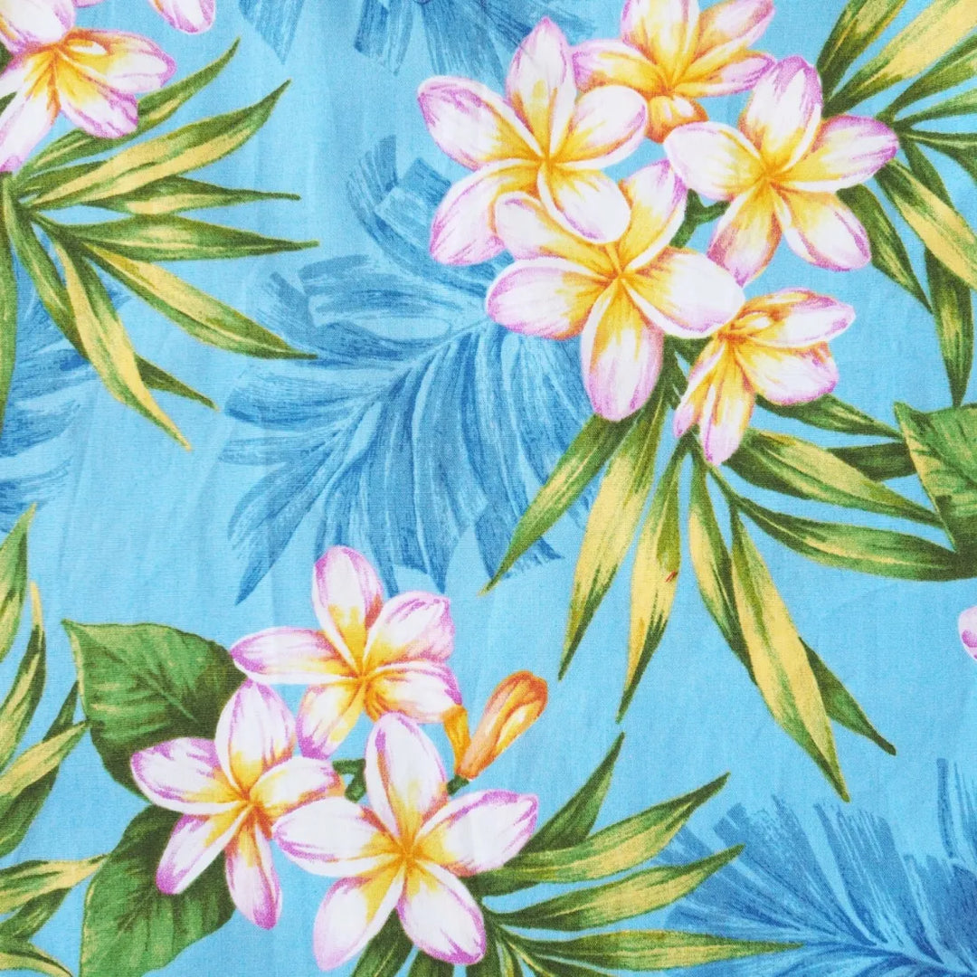 Gardens Blue Hawaiian Cotton Shirt - Made in Hawaii