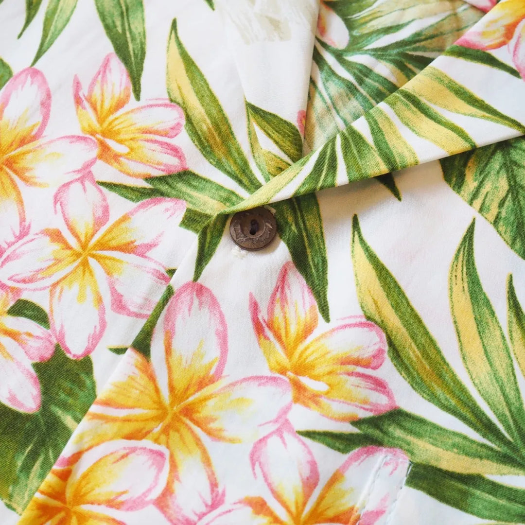 Gardens Cream Hawaiian Cotton Shirt - Made in Hawaii