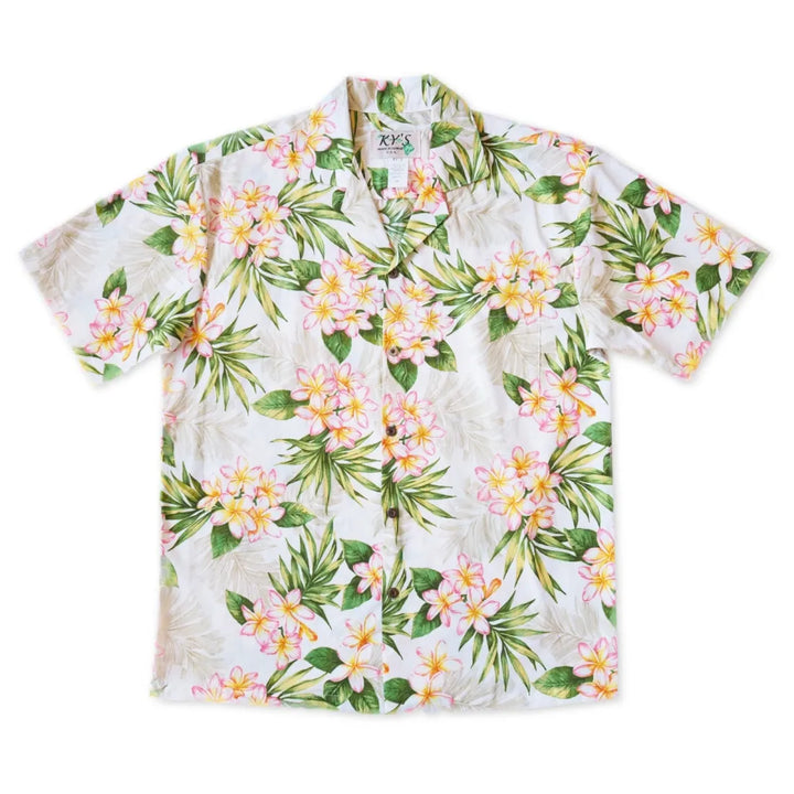 Gardens Cream Hawaiian Cotton Shirt - Made in Hawaii