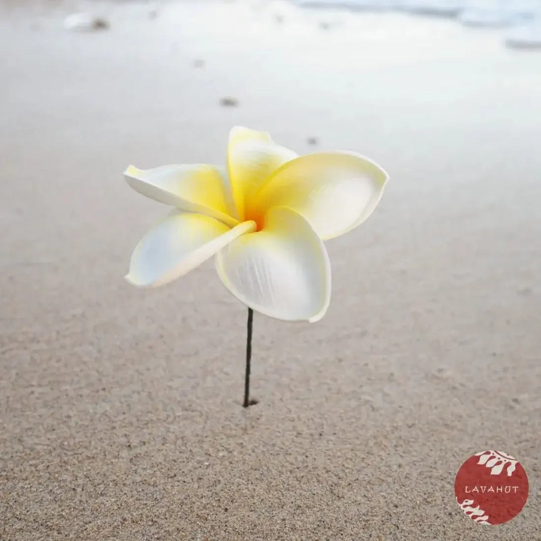 Golden Plumeria Flower Ear Stick - Made in Hawaii
